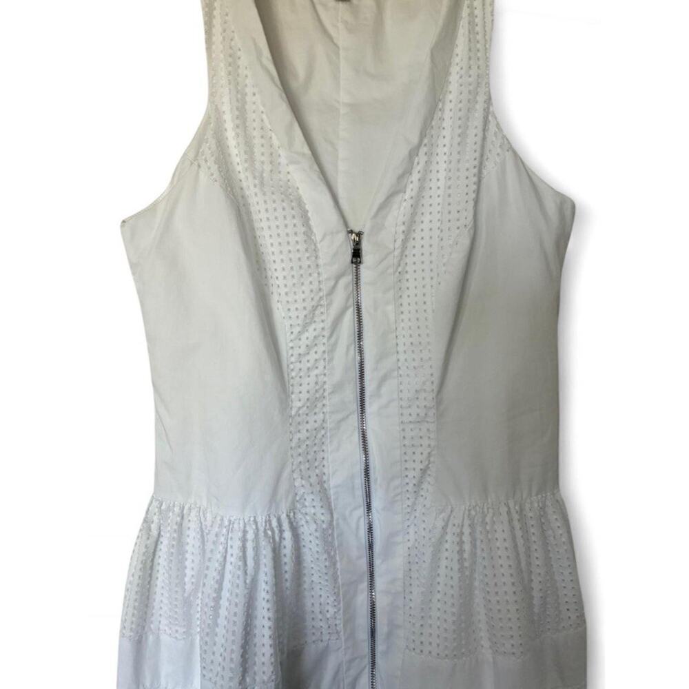 Women’s White Robert Rodriguez 100% cotton Zipper Front Mini Dress Size 6 - Picture 4 of 7